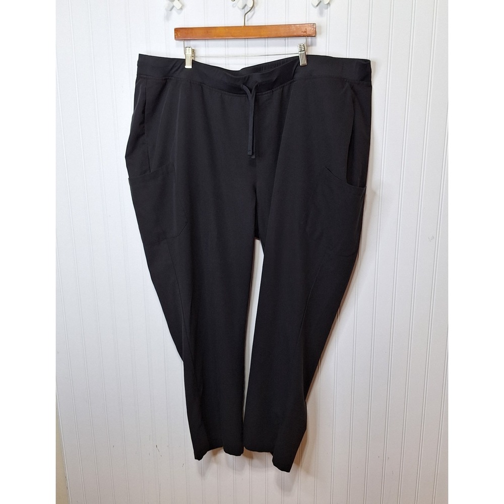 Mandala Womens 4XL Gray Pull on Scrub Pants Pockets Drawstring Medical Equa-Tek